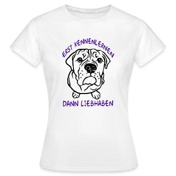 Erst kennenlernen dann Liebhaben - Bulldog - Frauen T-Shirt - Weiß - Vorne - AI Model Female 172 dark (172cm)