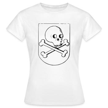 Crâne et os - T-shirt Femme - blanc - Devant - AI Model Female 172 dark (172cm)