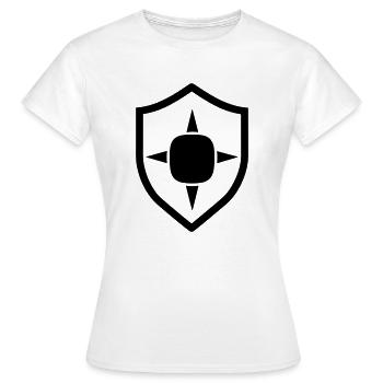 Schild - Frauen T-Shirt - Weiß - Vorne - AI Model Female 172 dark (172cm)