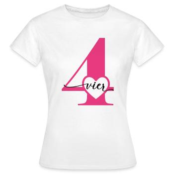 Ziffer Vier 4 mit Herz - Frauen T-Shirt - Weiß - Vorne - AI Model Female 172 dark (172cm)