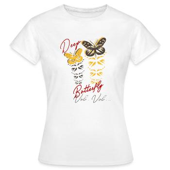 deep papillon - T-shirt Femme - blanc - Devant - AI Model Female 172 dark (172cm)