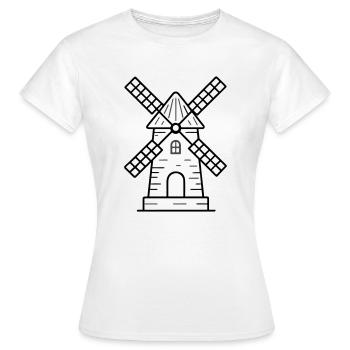 Icône du moulin à vent - T-shirt Femme - blanc - Devant - AI Model Female 172 dark (172cm)