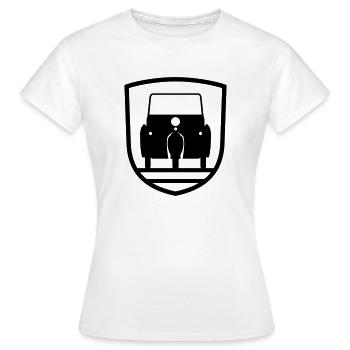 Krause Duo Emblem - Frauen T-Shirt - Weiß - Vorne - AI Model Female 172 dark (172cm)