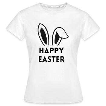 Joyeuses Pâques - avec des oreilles de lapin - T-shirt Femme - blanc - Devant - AI Model Female 172 dark (172cm)