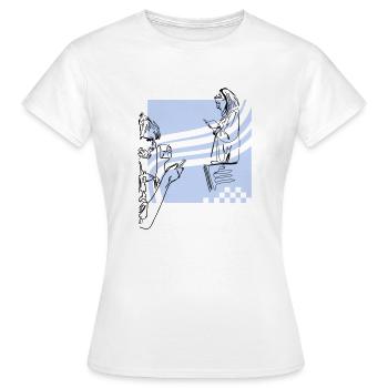 Digital Natives | Let's stay connected - Frauen T-Shirt - Weiß - Vorne - AI Model Female 172 dark (172cm)