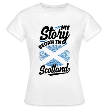Schottisches Schottland Schottische Flagge Zitat - Frauen T-Shirt - Weiß - Vorne - AI Model Female 172 dark (172cm)