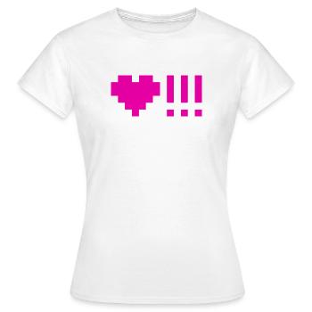 Coeurs avec trois points d’exclamation - T-shirt Femme - blanc - Devant - AI Model Female 172 dark (172cm)