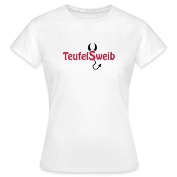 Teufelsweib - Frauen T-Shirt - Weiß - Vorne - AI Model Female 172 dark (172cm)