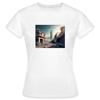 Erdbeben-Überlebende im Weltraum - Futuristisches - Frauen T-Shirt - Weiß - Vorne - AI Model Female 172 dark (172cm)