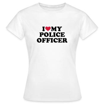 Policier - T-shirt Femme - blanc - Devant - AI Model Female 172 dark (172cm)