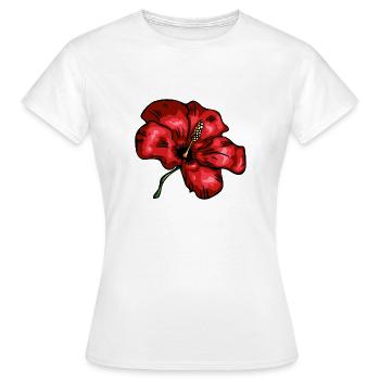 hibiskus - Frauen T-Shirt - Weiß - Vorne - AI Model Female 172 dark (172cm)