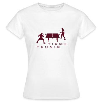 table_tennis_052012_h_1c - Women's T-Shirt - white - Front - AI Model Female 172 dark (172cm)