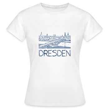 Kulizeichnung Dresden - Frauen T-Shirt - Weiß - Vorne - AI Model Female 172 dark (172cm)
