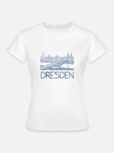 Kulizeichnung Dresden - Frauen T-Shirt - Weiß
