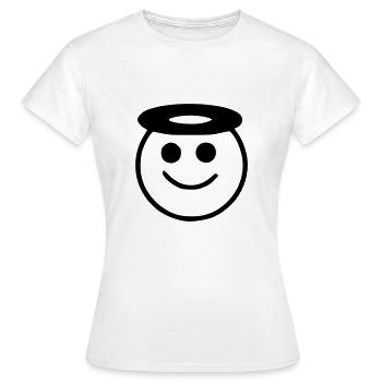 Emoji Skizze Heiligenschein schwarz - Frauen T-Shirt - Weiß - Vorne - AI Model Female 172 dark (172cm)