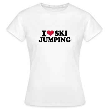 I love Ski Jumping - T-shirt Femme - blanc - Devant - AI Model Female 172 dark (172cm)
