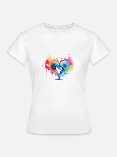 Schöne Delfine - Frauen T-Shirt - Weiß