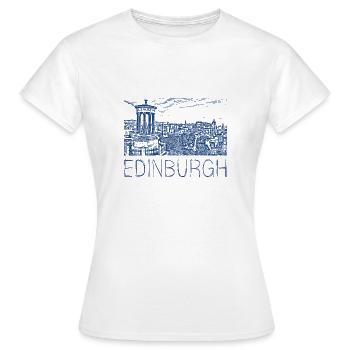 Stiftzeichnung Edinburgh - Frauen T-Shirt - Weiß - Vorne - AI Model Female 172 dark (172cm)