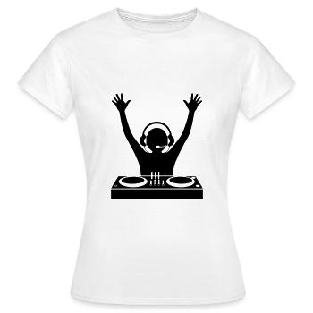 DJ Platines Soirée - T-shirt Femme - blanc - Devant - AI Model Female 172 dark (172cm)