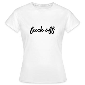 Fuck off typographie - T-shirt Femme - blanc - Devant - AI Model Female 172 dark (172cm)