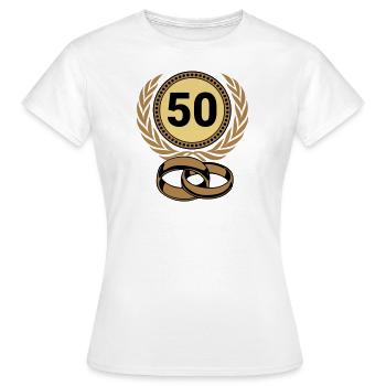 Noces d’Or, 50 ans (25) - T-shirt Femme - blanc - Devant - AI Model Female 172 dark (172cm)