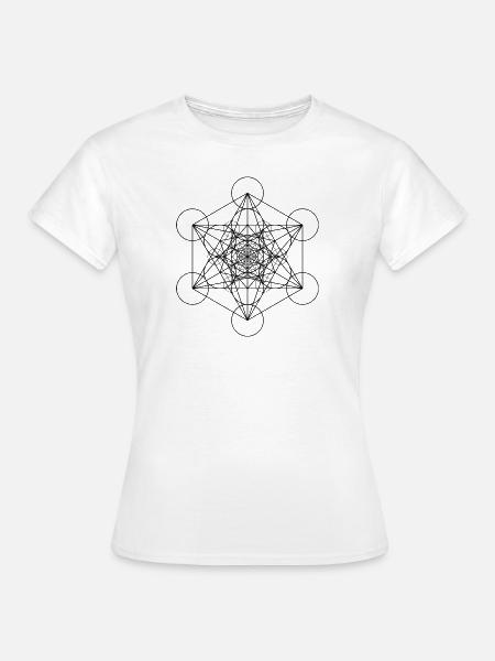 Metatron's Cubes Schwarz - Frauen T-Shirt - Weiß