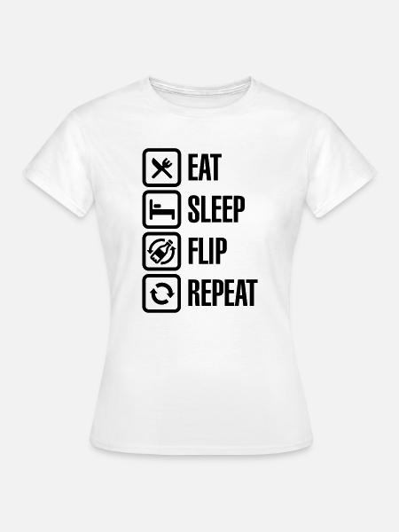Eat - Sleep - Bottle Flip - Repeat - Frauen T-Shirt - Weiß