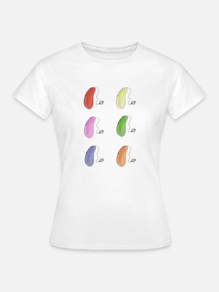 Bunte Hörgeräte - Frauen T-Shirt - Weiß
