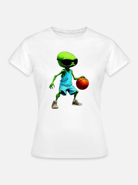Aliens Basketball - Frauen T-Shirt - Weiß