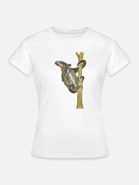 Affen-Artwork auf Baum - Frauen T-Shirt - Weiß