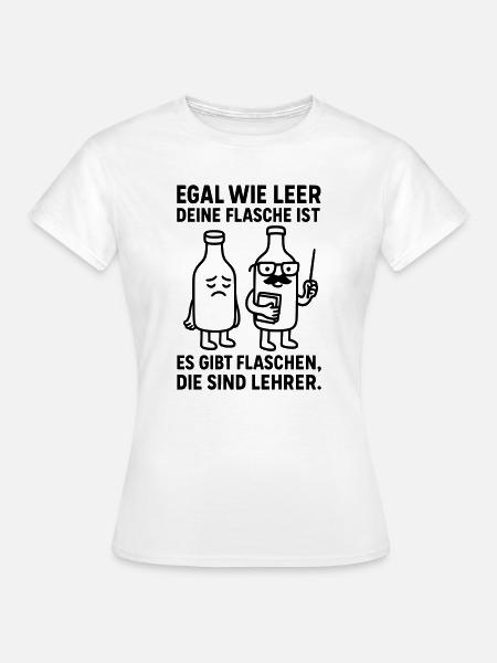 flasche leer lehrer witz - Frauen T-Shirt - Weiß
