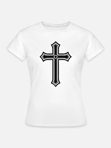 Kreuz Christlich Symbol - Frauen T-Shirt - Weiß