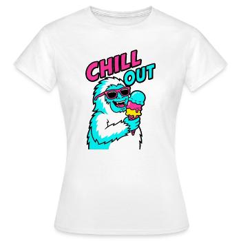 Chill Out Yeti - Frauen T-Shirt - Weiß - Vorne - AI Model Female 172 dark (172cm)