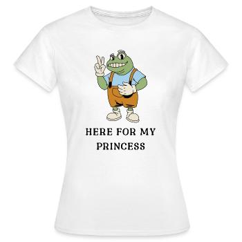 Frosch Peace-Latzhose - Frauen T-Shirt - Weiß - Vorne - AI Model Female 172 dark (172cm)