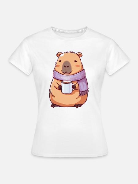 Gemütliche niedliche Kapybara – Kawaii-Tier - Frauen T-Shirt - Weiß