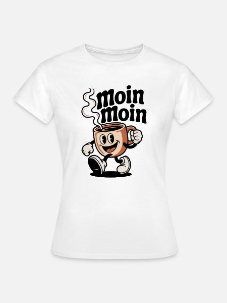 Lustiger Kaffeepot - Frauen T-Shirt - Weiß