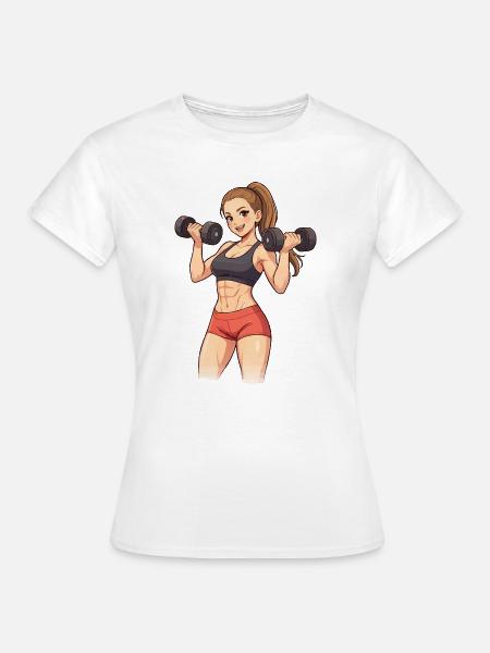 Krafttraining Powerfrau - Frauen T-Shirt - Weiß