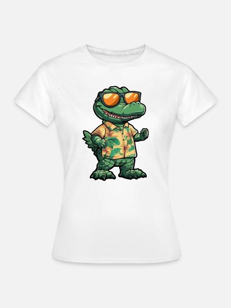 Aligator Comic Urlaub - Frauen T-Shirt - Weiß