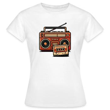 Retro boombox and cassette - Women's T-Shirt - white - Front - AI Model Female 172 dark (172cm)