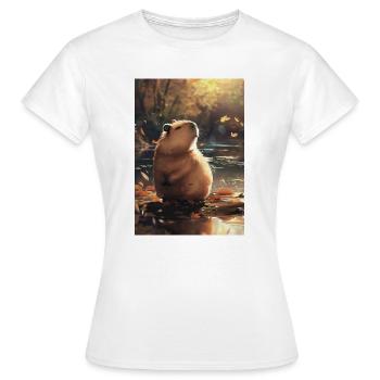 Marmotte d'automne en reflet - T-shirt Femme - blanc - Devant - AI Model Female 172 dark (172cm)