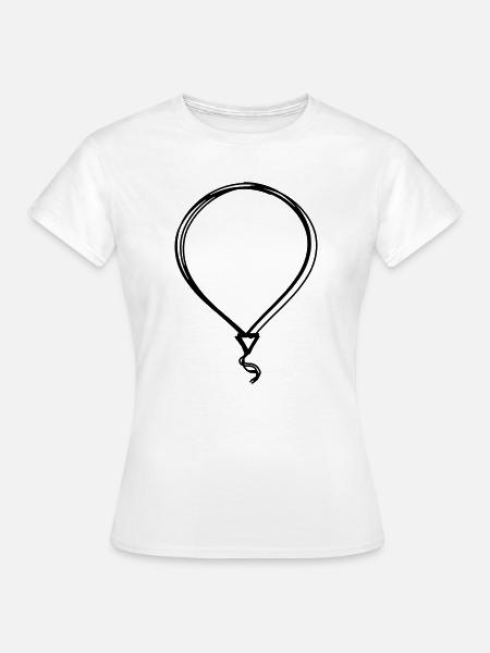 Luftballon handgezeichnet - Frauen T-Shirt - Weiß