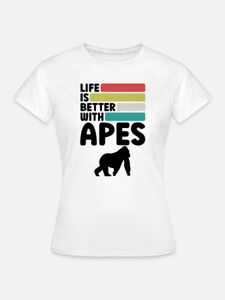 Affen Spruch Retro - Frauen T-Shirt - Weiß