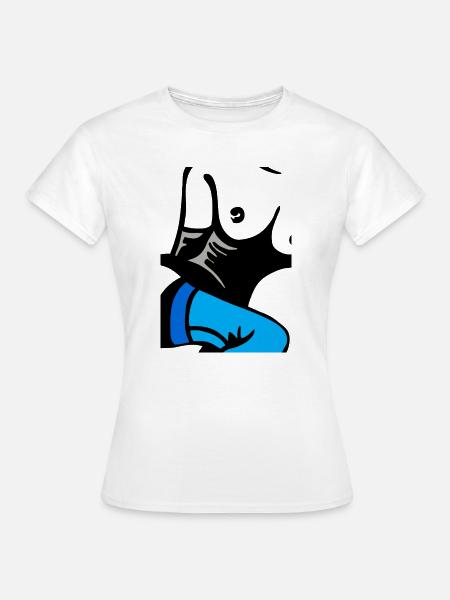 Abstrakter blauer Schuh mit Flügeln - Frauen T-Shirt - Weiß
