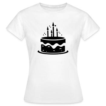 Gâteau d'anniversaire - T-shirt Femme - blanc - Devant - AI Model Female 172 dark (172cm)