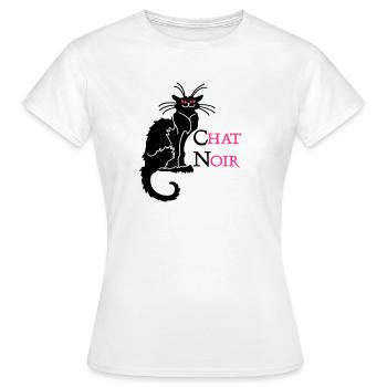 chat noir 'n (text, 2c) - Frauen T-Shirt - Weiß - Vorne - AI Model Female 172 dark (172cm)