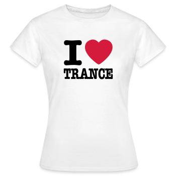 I love trance / I heart trance - T-shirt Femme - blanc - Devant - AI Model Female 172 dark (172cm)
