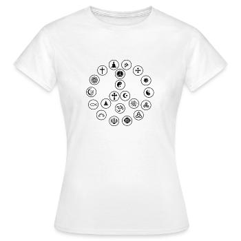Paix et Religion - T-shirt Femme - blanc - Devant - AI Model Female 172 dark (172cm)