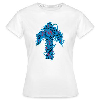 pfeil-nach-oben - Frauen T-Shirt - Weiß - Vorne - AI Model Female 172 dark (172cm)