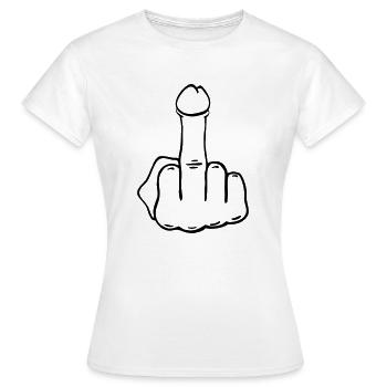 doigt pénis milieu - T-shirt Femme - blanc - Devant - AI Model Female 172 dark (172cm)