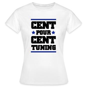 CENT POUR CENT TUNING - T-shirt Femme - blanc - Devant - AI Model Female 172 dark (172cm)